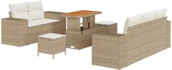 vidaXL Градински Софа Комплект 8 pcs Бежово полиратан (3361951)