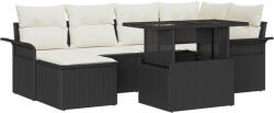 vidaXL Градински Софа Комплект 7 бр. Черно (3357050)