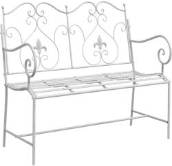 vidaXL Градинска пейка 2 -Seater 104 x 54 x 93 см Стомана Антично бяло (42008112)
