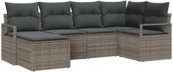 vidaXL Комплект дивани 6 бр. Сив полиратан (3355118)