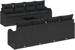 vidaXL Градински Софа Комплект Черно 55 x 55 x 37 см полиратан (3345633)
