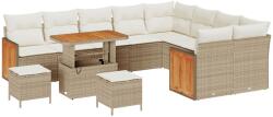 vidaXL Градински Софа Комплект 12 бр. 11-Брой места Бежов и кремав (3363346)