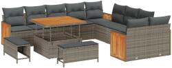 vidaXL Градински Софа Комплект 13 бр. 12-Брой места Сив (3363358)