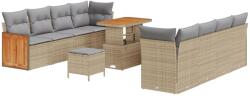 vidaXL Градински Софа Комплект 12 pcs Бежов и Светло Сив полиратан (3365232)