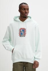Vans hanorac de bumbac barbati, culoarea turcoaz, cu glugă, cu imprimeu, VN000NHSRNE1 PPYA-BLM114_06X (VN000NHSRNE1)