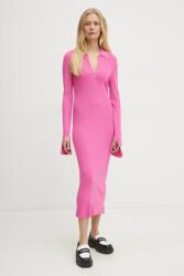Patrizia Pepe rochie culoarea roz, midi, mulată, 8A1491 K078 PPYA-SUD012_43X (8A1491.K078)