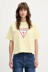 Guess Jeans tricou din bumbac femei, culoarea galben, W4YI73 K8HM0 9BYH-TSD06C_10X (W4YI73.K8HM0)