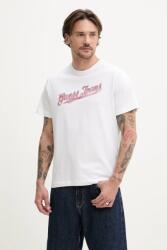 Guess Jeans tricou din bumbac barbati, culoarea alb, cu imprimeu, M5GI54 K8FQ4 PPYA-TSM228_00X (M5GI54.K8FQ4)