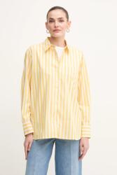 Tommy Hilfiger camasa din bumbac femei, culoarea galben, cu guler clasic, regular 9BYH-KDD0F7_11X (WW0WW45612)