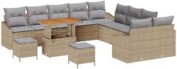 vidaXL Градински Софа Комплект 13 бр. 12-Брой места Бежово Полиратан (3364667)