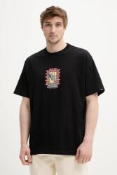 Vans tricou din bumbac bărbați, culoarea negru, cu imprimeu, VN000NHUBLK1 PPYA-TSM1Z6_99X (VN000NHUBLK1)