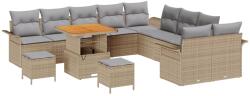 vidaXL Градински Софа Комплект 13 бр. 12-Брой места Бежов и Светло Сив (3364142)