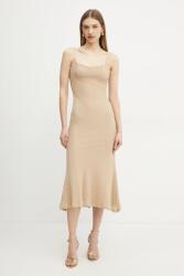 Bardot rochie culoarea bej, midi, mulată, 57998DB7 PPYA-SUD28O_80X (57998DB7)