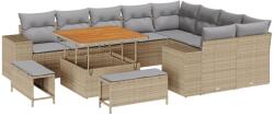 vidaXL Градински Софа Комплект 12 бр. 9-Брой места Бежов и Светло Сив (3363987)