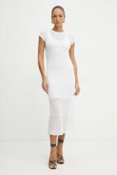 PINKO rochie culoarea alb, maxi, dreaptă, 104643 A2EB PPYA-SUD0AN_00X (104643.A2EB)