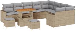 vidaXL Градински Софа Комплект 13 бр. 10-Брой места Бежов и Светло Сив (3363607)