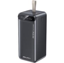 Awei Pa-13 Vésztöltő 2 Usb+type-C Aljzat 50000 mAh, LED Kijelző, Fekete
