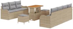 vidaXL Градински Софа Комплект 10 бр. 9-Брой места Бежов и Светло Сив (3364182)