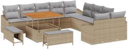 vidaXL Градински Софа Комплект с възглавница 13 pcs Бежово Полиратан (3364657)