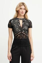 GUESS bluză JOELLE culoarea negru, uni, W5GP12 KCS90 PPYA-BDD0EE_99X (W5GP12.KCS90)