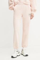Pinko pantaloni de trening din bumbac femei, culoarea bej, cu imprimeu, 104790 A2G8 PPYA-SPD067_02X (104790.A2G8)