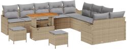 vidaXL Градински Софа Комплект 13 бр. 12-Брой места Бежов и Светло Сив (3364277)