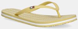Tommy Hilfiger papuci HILFIGER STRAP BEACH SANDAL culoarea galben, cu toc plat, FW0FW08518 PPYA-KLD021_11X (FW0FW08518)