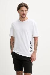 HUGO tricou de plajă culoarea alb, cu imprimeu PPYX-TSM1NK_00A (50493727)
