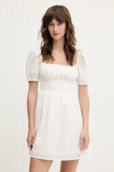 Tommy Hilfiger rochie din bumbac culoarea alb, mini, evazată, DW0DW21334 PPYA-SUD1US_00X (DW0DW21334)