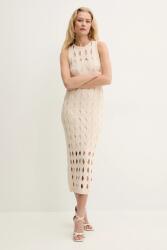 PINKO rochie culoarea bej, maxi, mulată, 105190 A2LW PPYA-SUD148_12X (105190.A2LW)