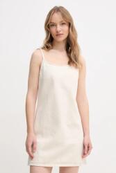 Calvin Klein rochie din amestec de in culoarea bej, mini, dreaptă, J20J225168 PPYA-SUD1N7_01X (J20J225168)