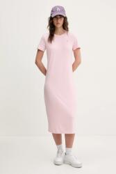 Tommy Hilfiger rochie culoarea roz, midi, evazată, DW0DW19721 PPYA-SUD1TZ_03X (DW0DW19721)