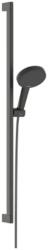 Hansgrohe Raindance Alive Select S Zuhanyszett 125, 3jet, EcoSmart, Unica E Puro 90cm-es zuhanyrúddal, zuhzanytartóval Szálcsiszolt Fekete Króm 24601340 (24601340)