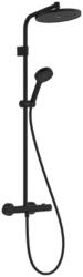 Hansgrohe Activera S Showerpipe 240, 1jet, EcoSmart+, Ecostat Fine Varia Matt Fekete 28083670 (28083670)