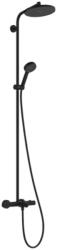 Hansgrohe Activera S Showerpipe 240, 1jet EcoSmart, kádtermosztáttal, Ecostat Fine Matt Fekete 28871670 (28871670)