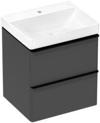 Hansgrohe Xelu Q Mosdóegység-szett Matt Gyémántszürke színben 580/475, 2 fiókkal, mosdókagylóval Matt Fekete 54372670 (54372670)