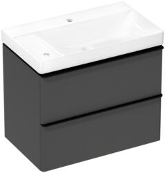 Hansgrohe Xelu Q Mosdóegység-szett Matt Gyémántszürke színben 780/475, 2 fiókkal, mosdókagylóval, balos Matt Fekete 54378670 (54378670)