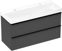 Hansgrohe Xelu Q Mosdóegység-szett Matt Gyémántszürke színben 1180/475, 2 fiókkal, mosdókagylóval Matt Fekete 54387670 (54387670)