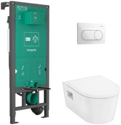Hansgrohe EluPura Original S Teljes WC-szett falsík alatti öblítőrendszerrel, iFrame Original S öblítőlappal, EluPura WC-ülőkével 60302450 (60302450)