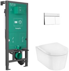 Hansgrohe EluPura S Teljes WC-szett falsík alatti öblítőrendszerrel, iFrame Element E öblítőlappal, EluPura WC-ülőkével 60303700 (60303700)