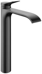 Hansgrohe Vivenis Egykaros mosdócsaptelep 250, mosdótálakhoz, CoolStart, automata lefolyógarnitúrával Szálcsiszolt Fekete Króm 75044340 (75044340)