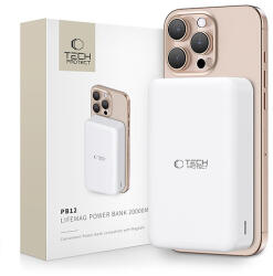 Tech-Protect PB12 LifeMag MagSafe 20000MAH külső akkumulátor - fehér