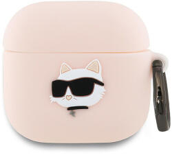 Karl Lagerfeld KLA4RUNCHP AirPods 4 tok rózsaszín szilikon Choupette Head 3D