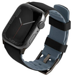 UNIQ Linus Apple Watch Series 4/5/6/7/8/SE/SE2/Ultra szíj, 42/44/45 mm. Airosoft szilikon, fekete/éjfekete