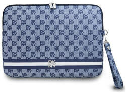 DKNY Sleeve Checkered Pattern Printed Stripes 14" Laptoptáska - Kék