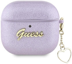 Guess metál Script Charm tok AirPods 4-hez - lila