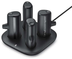VEGER 4 darabos Veger W007CK 5000mAh külső akkumulátor szett (2x Lightning + 2x USB-C) töltőállomással - fekete