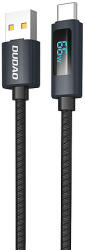 Dudao L7T USB-A - USB-C 66W kábel LED kijelzővel 1m - fekete - dellaprint