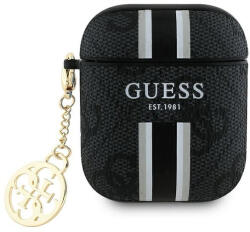 Guess GUA2P4RPSK AirPods 1/2 tok fekete/fekete 4G nyomtatott csíkos charm