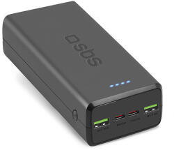 SBS TTBB30000PD20K külső akkumulátor 30000 mAh 2 x USB-C 2 x USB-A - fekete